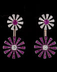 Blossom Duo: Two-Tone Sunflower Sparkle Earrings