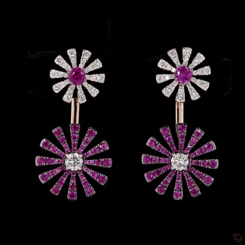 Blossom Duo: Two-Tone Sunflower Sparkle Earrings
