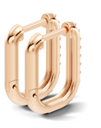Rose gold lab grown diamond hoop earrings