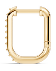 Solid gold rectangular hoop earrings with cvd diamond