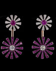 Blossom Duo: Two-Tone Sunflower Sparkle Earrings