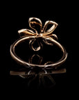 Diamond Harmony: Five-Leaf Floral Border Ring