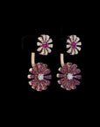 Blossom Duo: Two-Tone Sunflower Sparkle Earrings