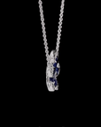 Awaken’s Blossom Flower Blue Sapphire Diamond Necklace
