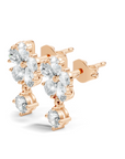 rose gold lab grown diamond earrings presenting a circular petal design