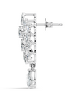 side view of white gold lab grown Diamond earring