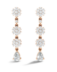 Rose gold long drop lab grown and diamond earrings with Danglers design