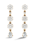 Pair of yellow long drop lab grown diamond earrings with gold accents