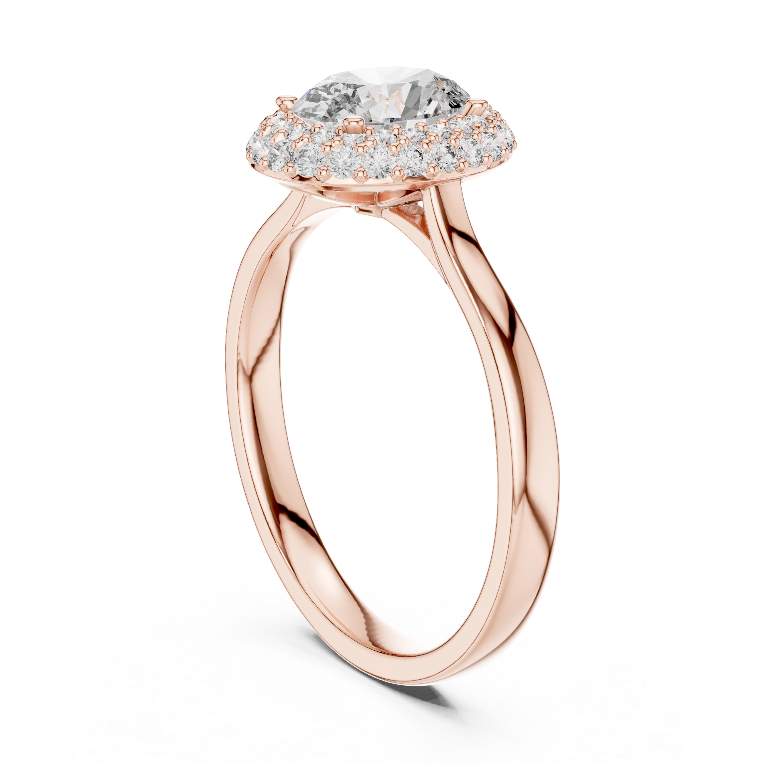 Gold 1Ct Double Halo Oval Lab Grown Diamond Josiah Ring