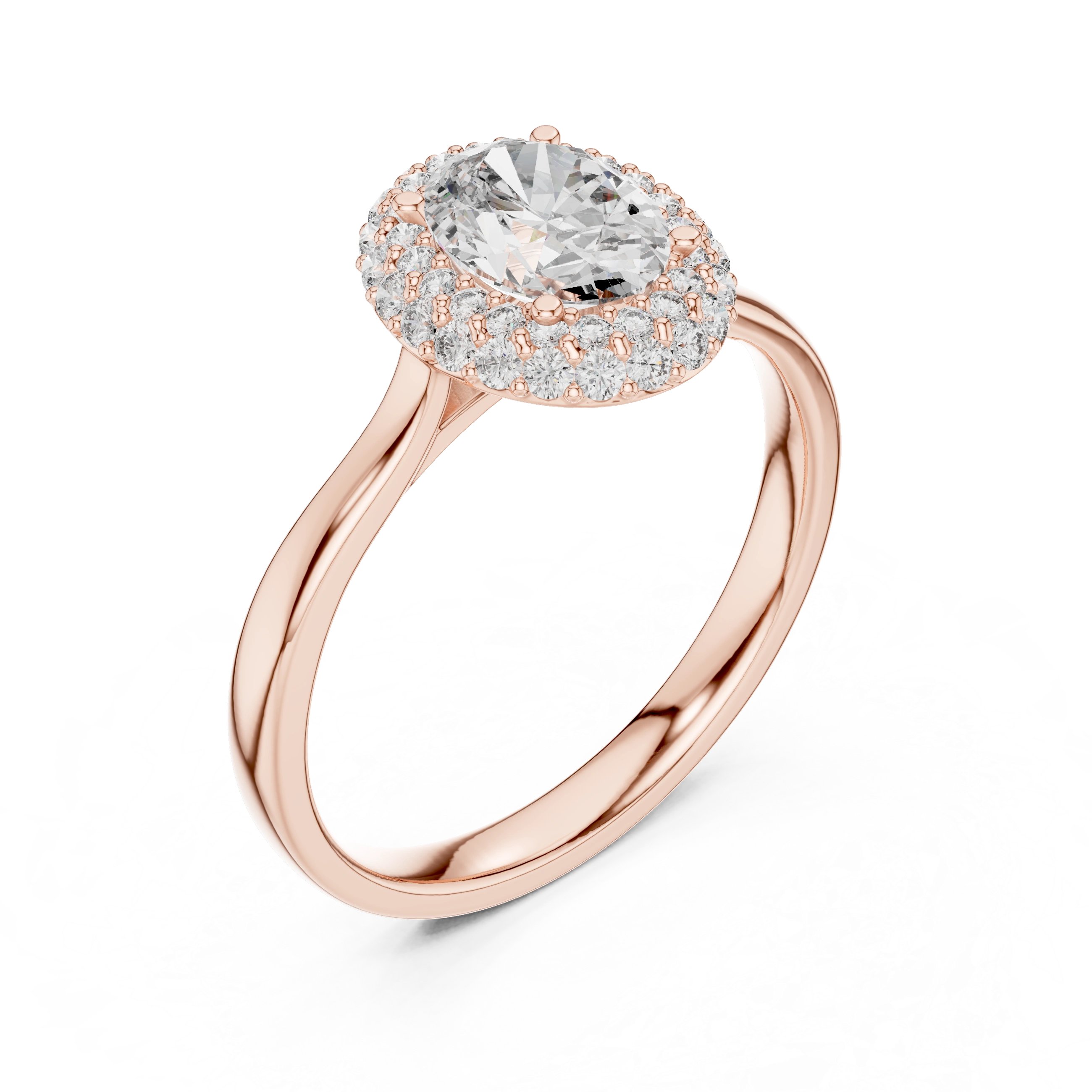 Gold 1Ct Double Halo Oval Lab Grown Diamond Josiah Ring