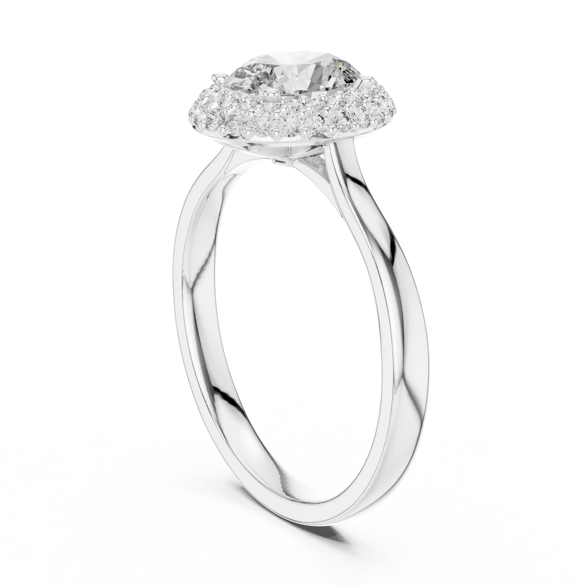 Gold 1Ct Double Halo Oval Lab Grown Diamond Josiah Ring