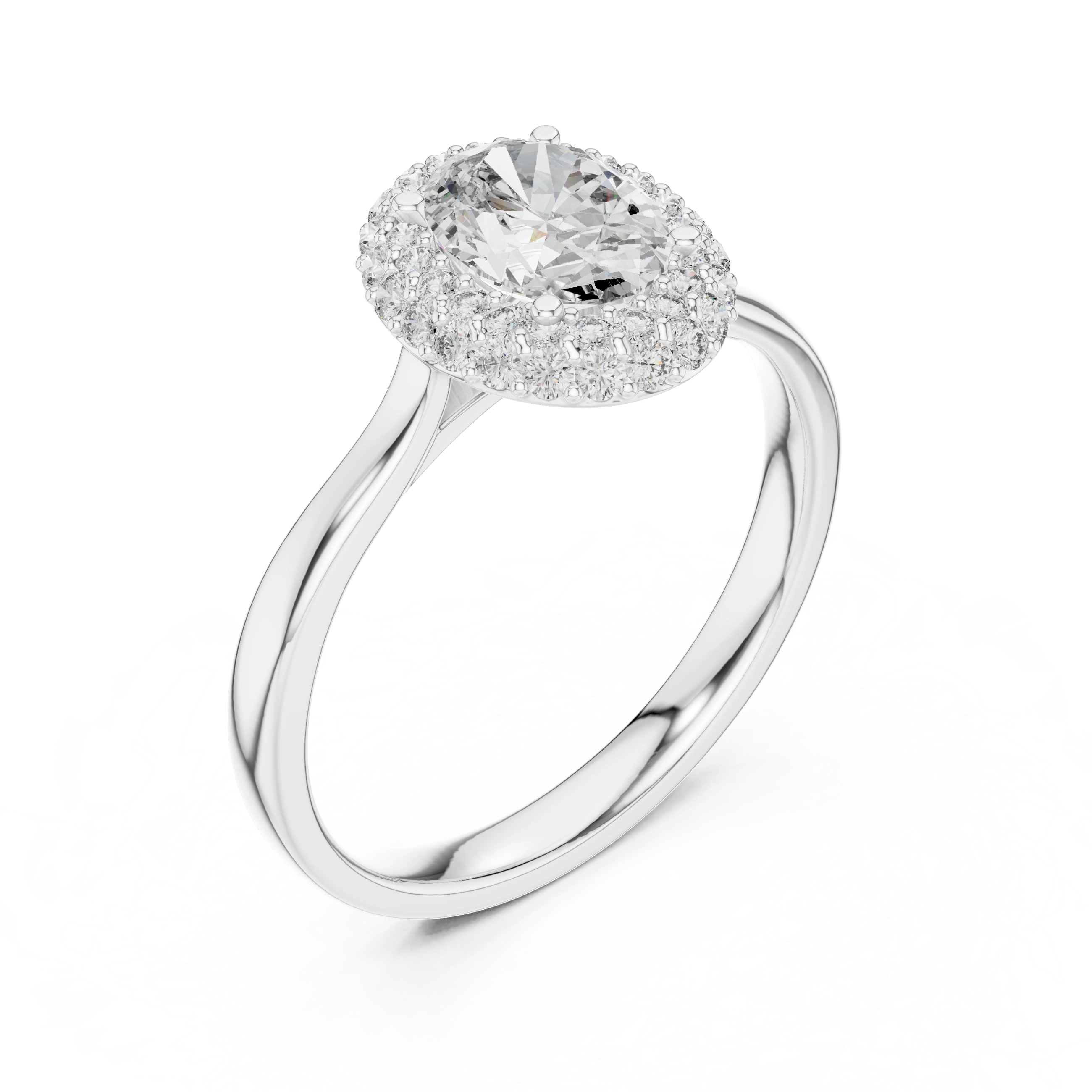 Gold 1Ct Double Halo Oval Lab Grown Diamond Josiah Ring