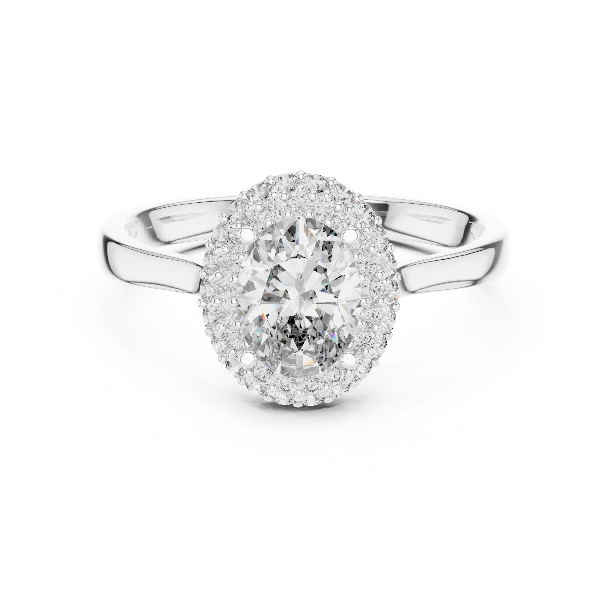 Gold 1Ct Double Halo Oval Lab Grown Diamond Josiah Ring