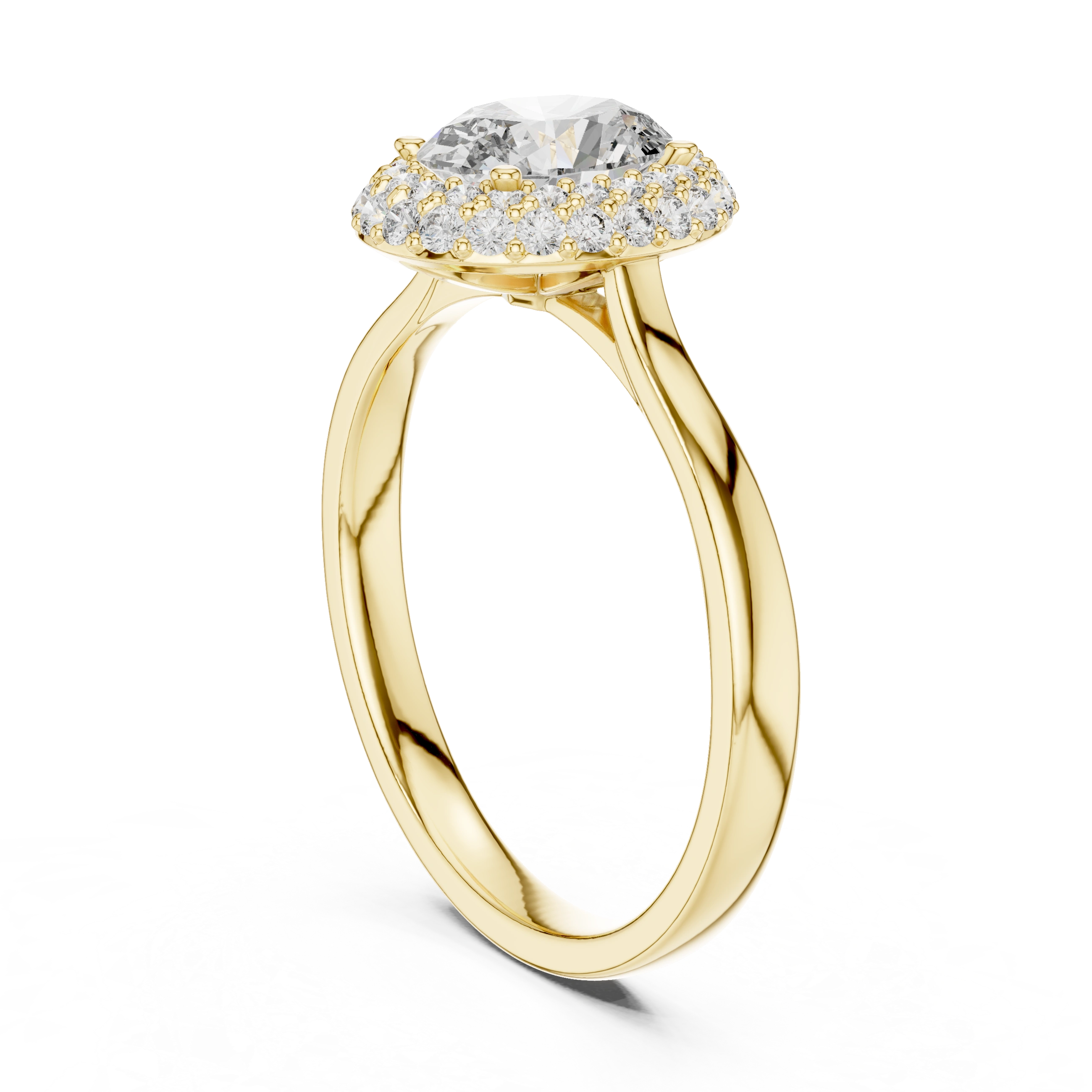Gold 1Ct Double Halo Oval Lab Grown Diamond Josiah Ring