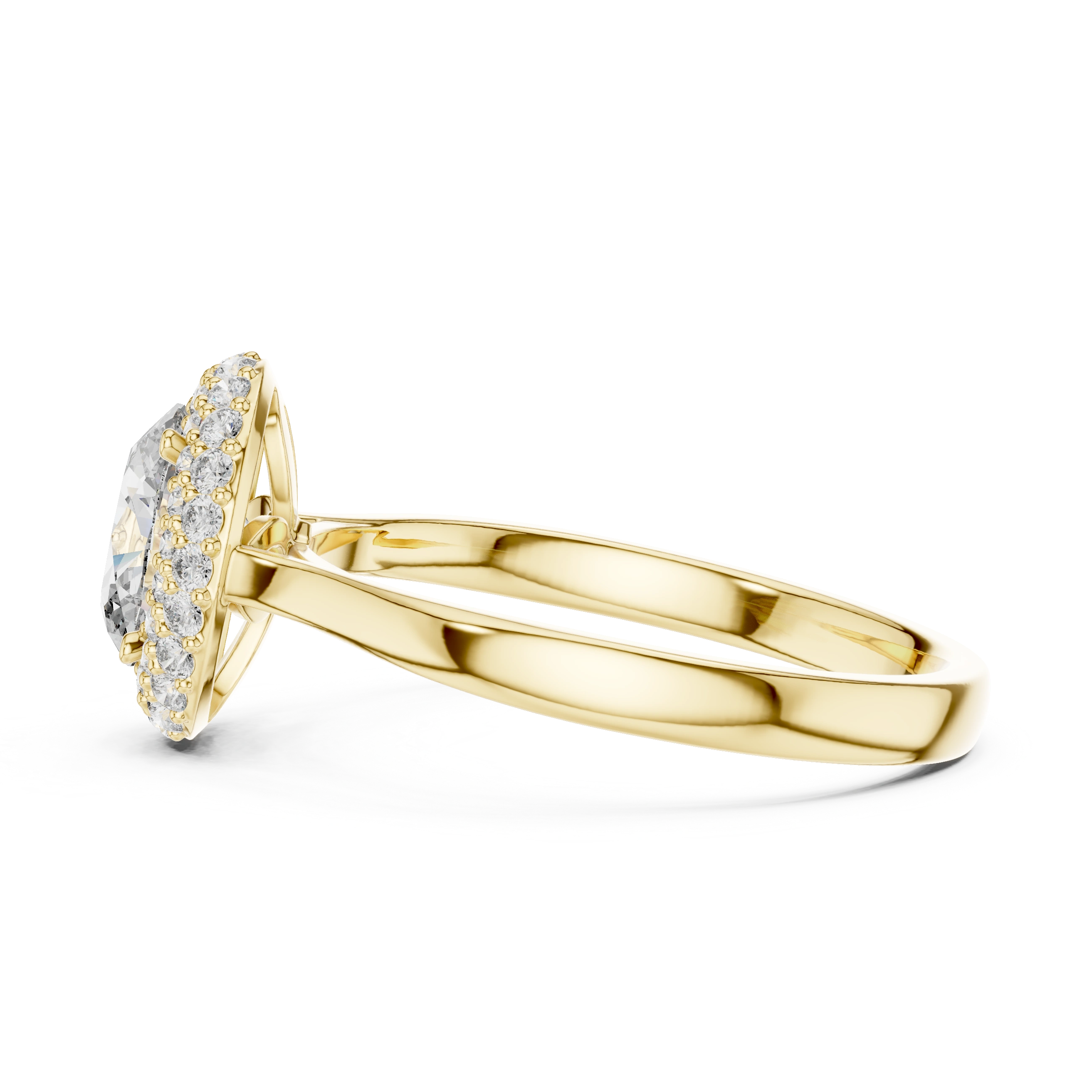 Gold 1Ct Double Halo Oval Lab Grown Diamond Josiah Ring