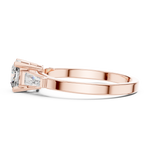 Gold 1Ct Three Stone Cushion Tapered Baguette Lab Grown Diamond Jayne Ring