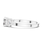 Gold 1Ct Three Stone Cushion Tapered Baguette Lab Grown Diamond Jayne Ring