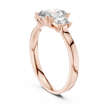 Gold 1Ct Three Stone Radiant Trapezoid Lab Grown Diamond Benjam Ring