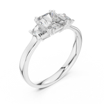 Gold 1Ct Three Stone Radiant Trapezoid Lab Grown Diamond Benjam Ring