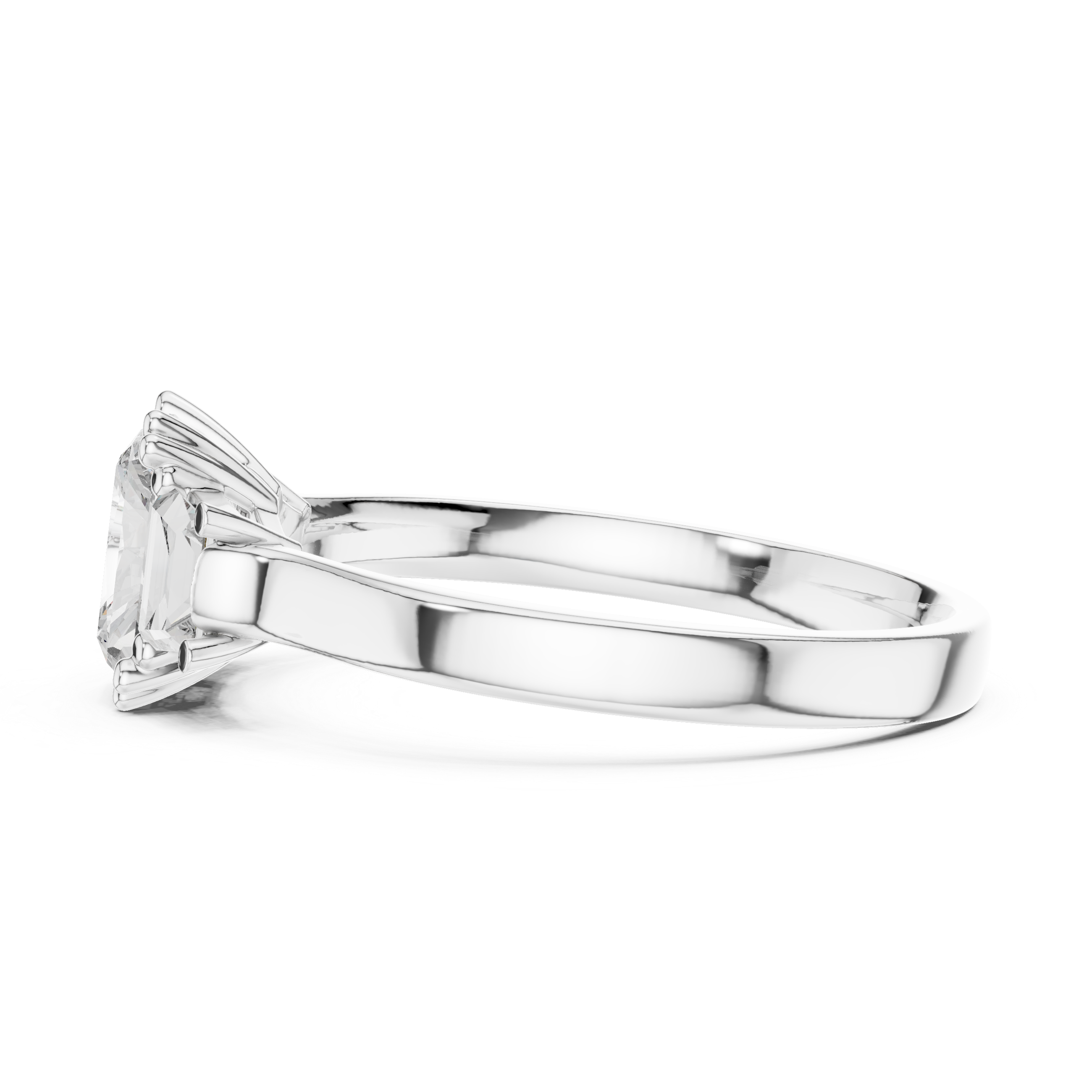 Gold 1Ct Three Stone Radiant Trapezoid Lab Grown Diamond Benjam Ring
