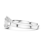 Gold 1Ct Three Stone Radiant Trapezoid Lab Grown Diamond Benjam Ring