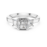 Gold 1Ct Three Stone Radiant Trapezoid Lab Grown Diamond Benjam Ring