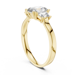 Gold 1Ct Three Stone Radiant Trapezoid Lab Grown Diamond Benjam Ring
