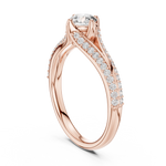 Gold 1Ct Split Shank Pave Solitaire Round Lab Grown Diamond Artemis Ring