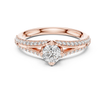 Gold 1Ct Split Shank Pave Solitaire Round Lab Grown Diamond Artemis Ring