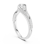 Gold 1Ct Split Shank Pave Solitaire Round Lab Grown Diamond Artemis Ring