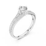 Gold 1Ct Split Shank Pave Solitaire Round Lab Grown Diamond Artemis Ring