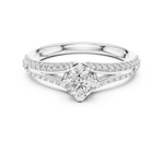 Gold 1Ct Split Shank Pave Solitaire Round Lab Grown Diamond Artemis Ring