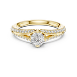 Gold 1Ct Split Shank Pave Solitaire Round Lab Grown Diamond Artemis Ring