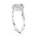 Gold 1Ct Split Shank Halo Oval Lab Grown Diamond Alyrix Ring
