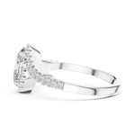 Gold 1Ct Split Shank Halo Oval Lab Grown Diamond Alyrix Ring