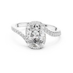 Gold 1Ct Split Shank Halo Oval Lab Grown Diamond Alyrix Ring