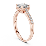 Gold 1Ct Pave Solitaire Princess Lab Grown Diamond Eloisa Ring