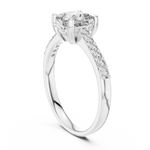 Gold 1Ct Pave Solitaire Princess Lab Grown Diamond Eloisa Ring