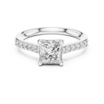 Gold 1Ct Pave Solitaire Princess Lab Grown Diamond Eloisa Ring