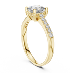 Gold 1Ct Pave Solitaire Princess Lab Grown Diamond Eloisa Ring