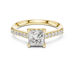 Gold 1Ct Pave Solitaire Princess Lab Grown Diamond Eloisa Ring