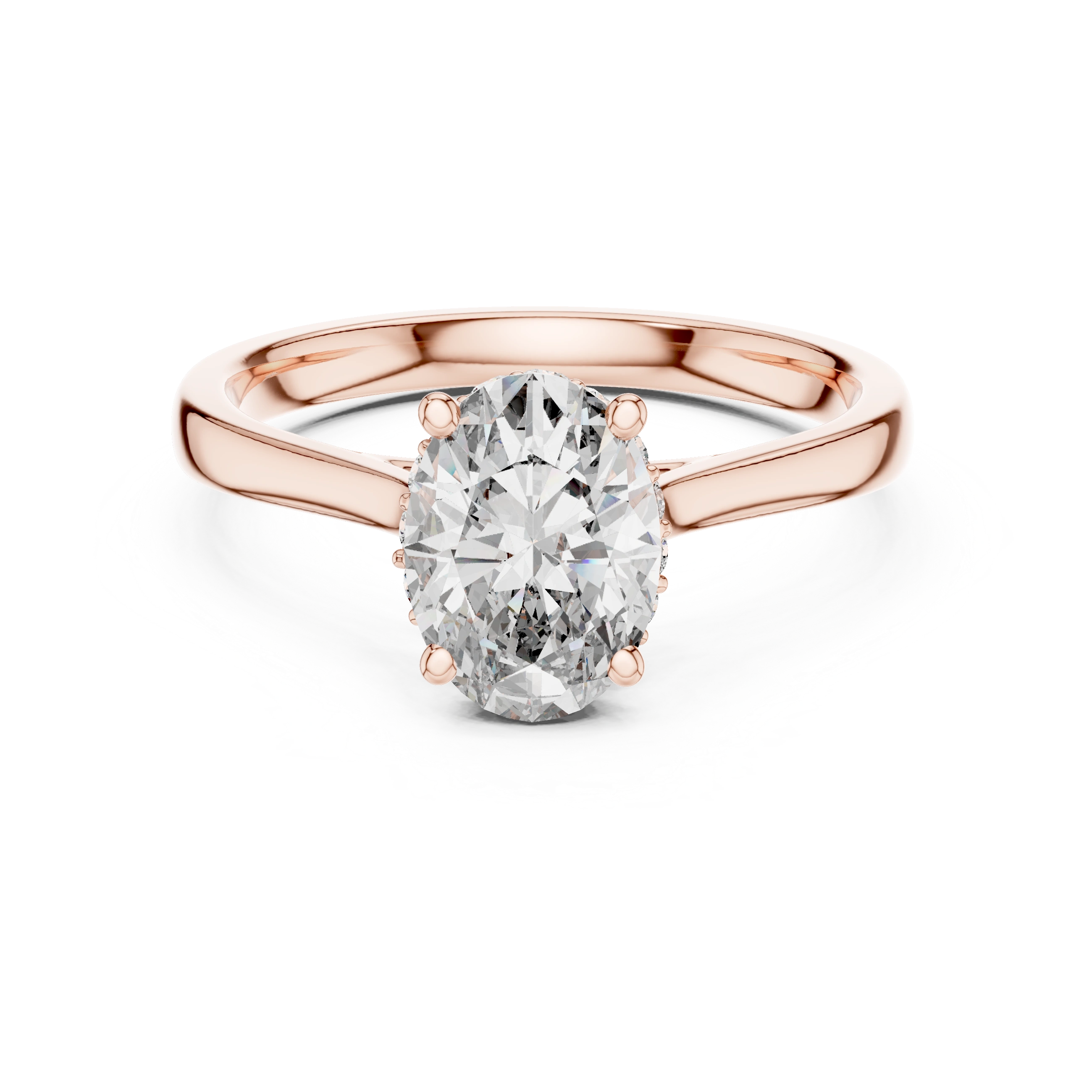 Gold 2Ct Solitaire Classic Oval Lab Grown Diamond Faylen Ring