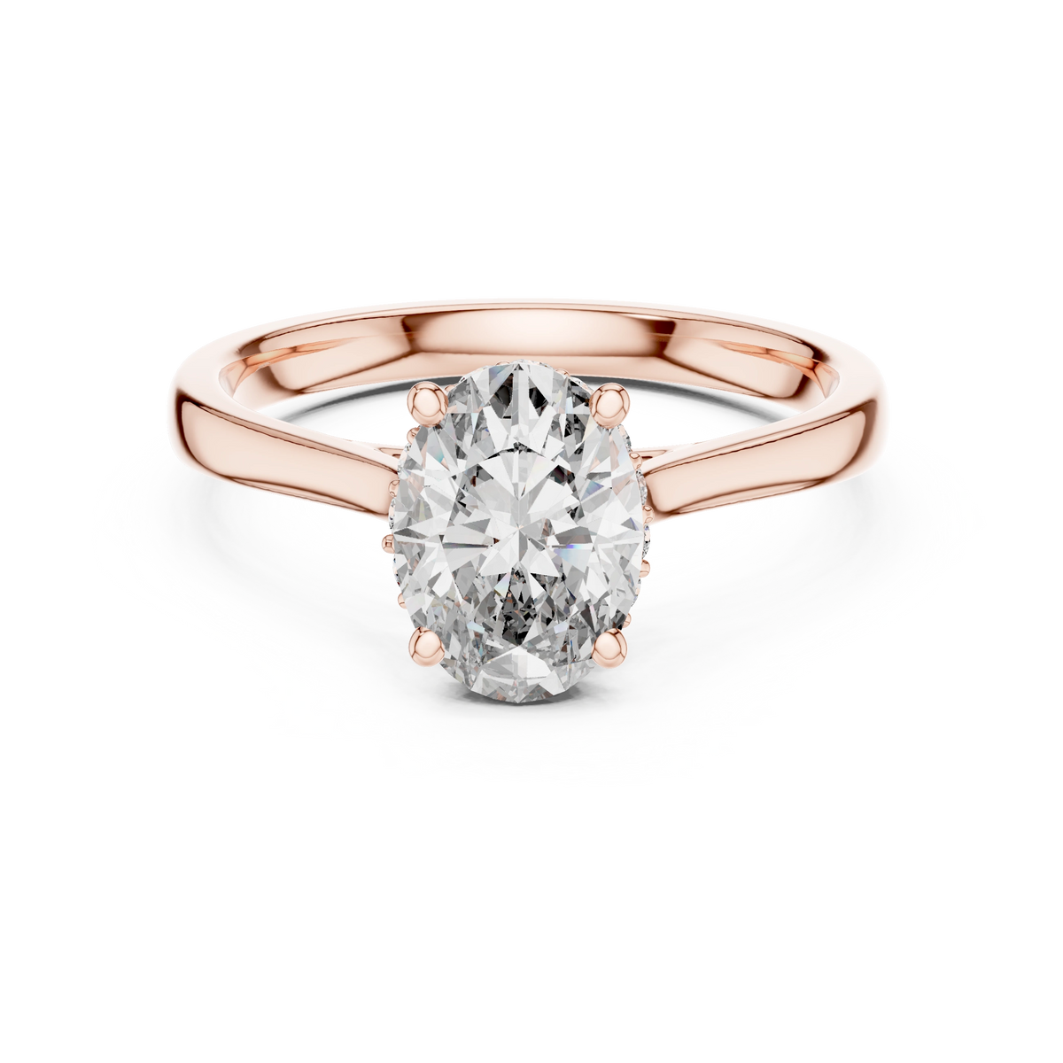 Gold 2Ct Solitaire Classic Oval Lab Grown Diamond Faylen Ring