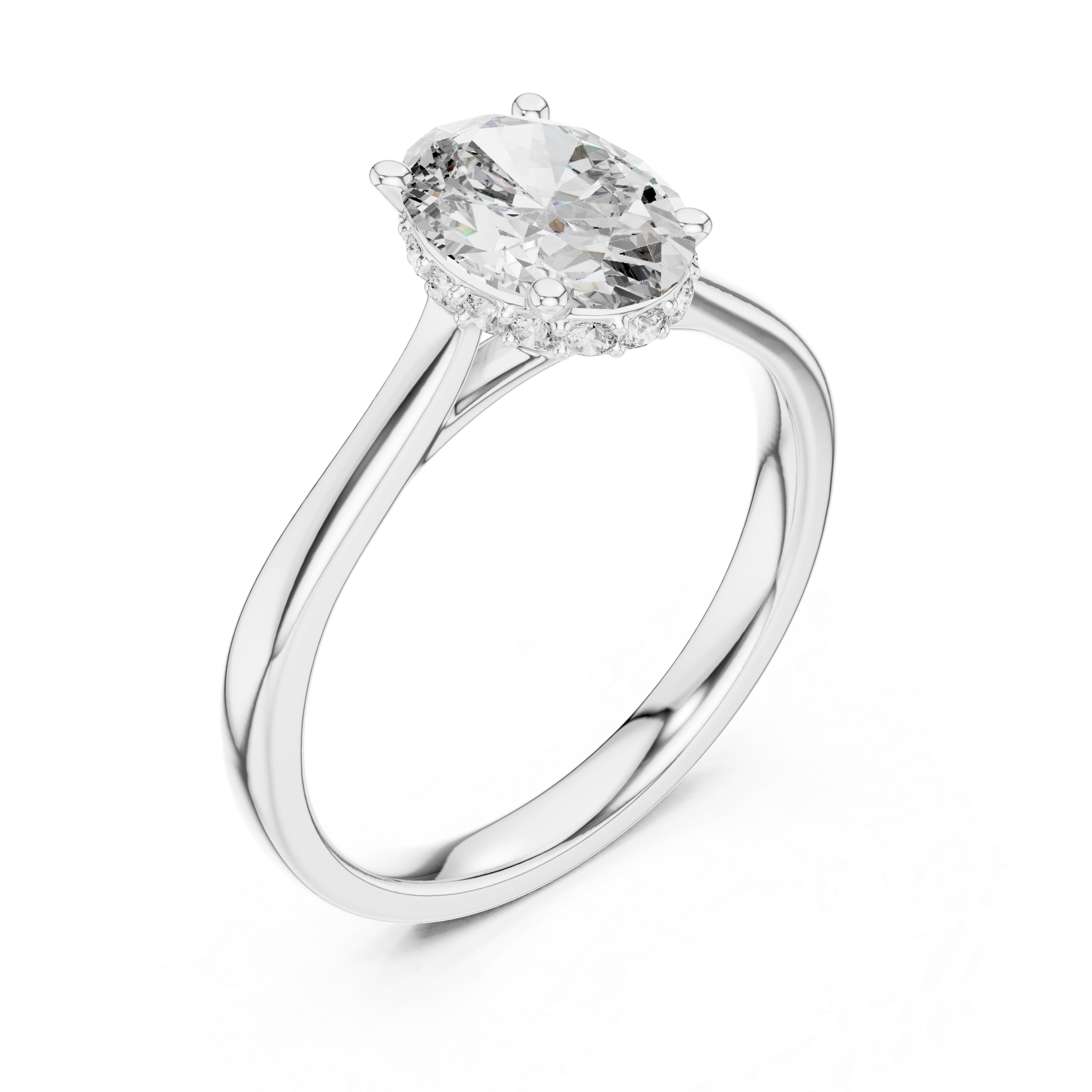Gold 2Ct Solitaire Classic Oval Lab Grown Diamond Faylen Ring