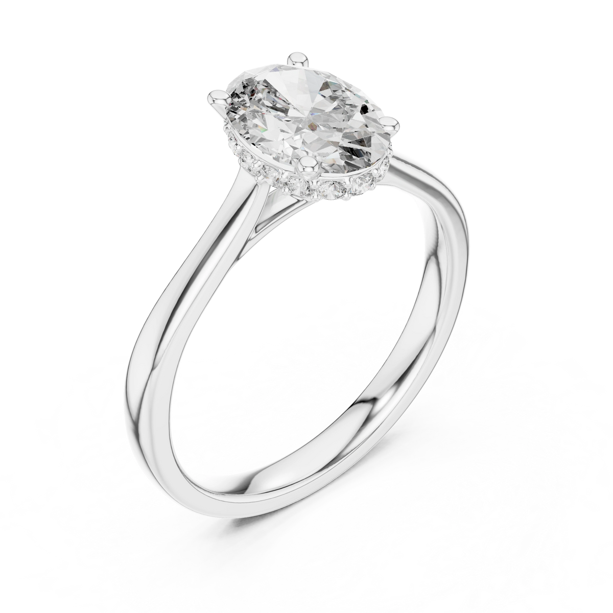 Gold 2Ct Solitaire Classic Oval Lab Grown Diamond Faylen Ring