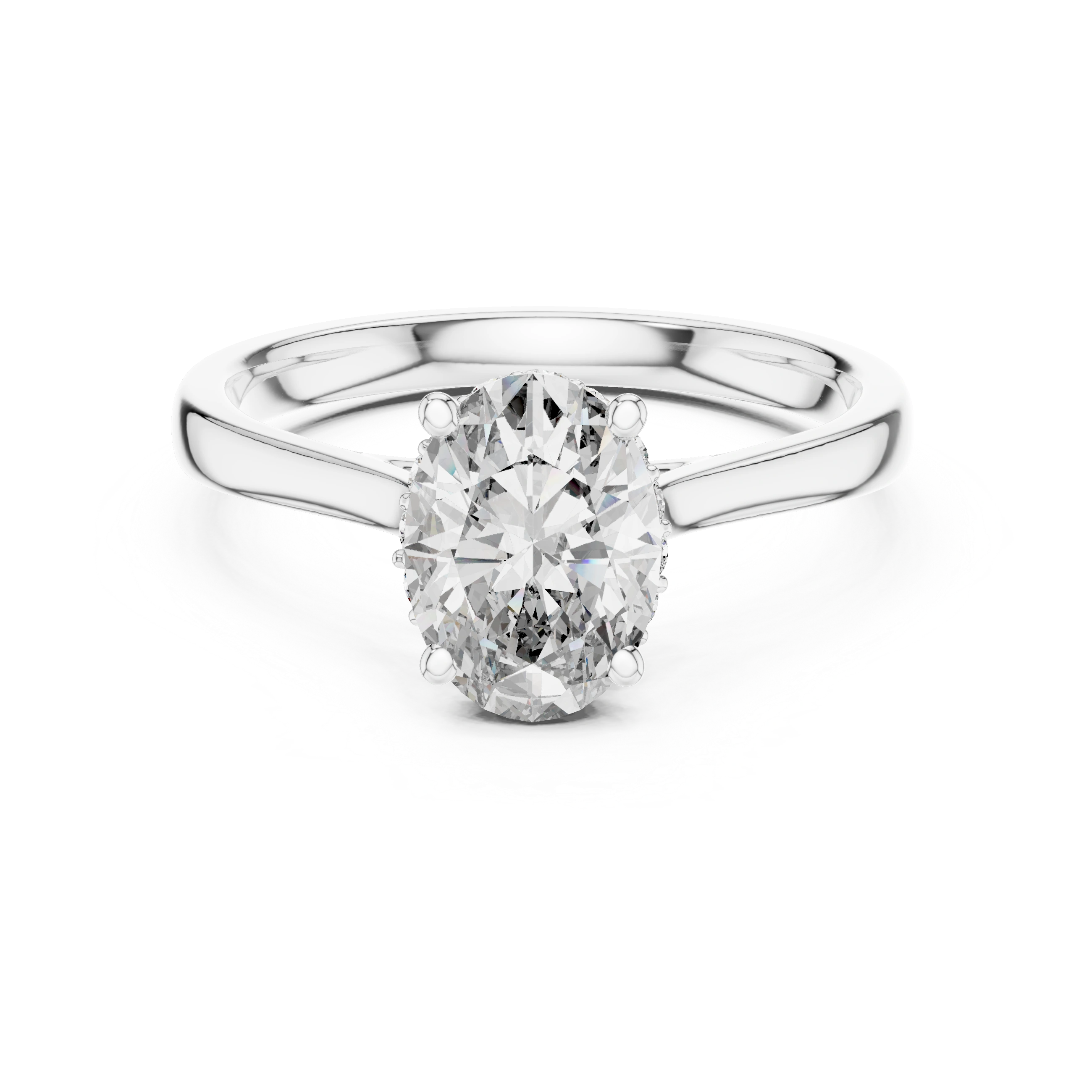 Gold 2Ct Solitaire Classic Oval Lab Grown Diamond Faylen Ring