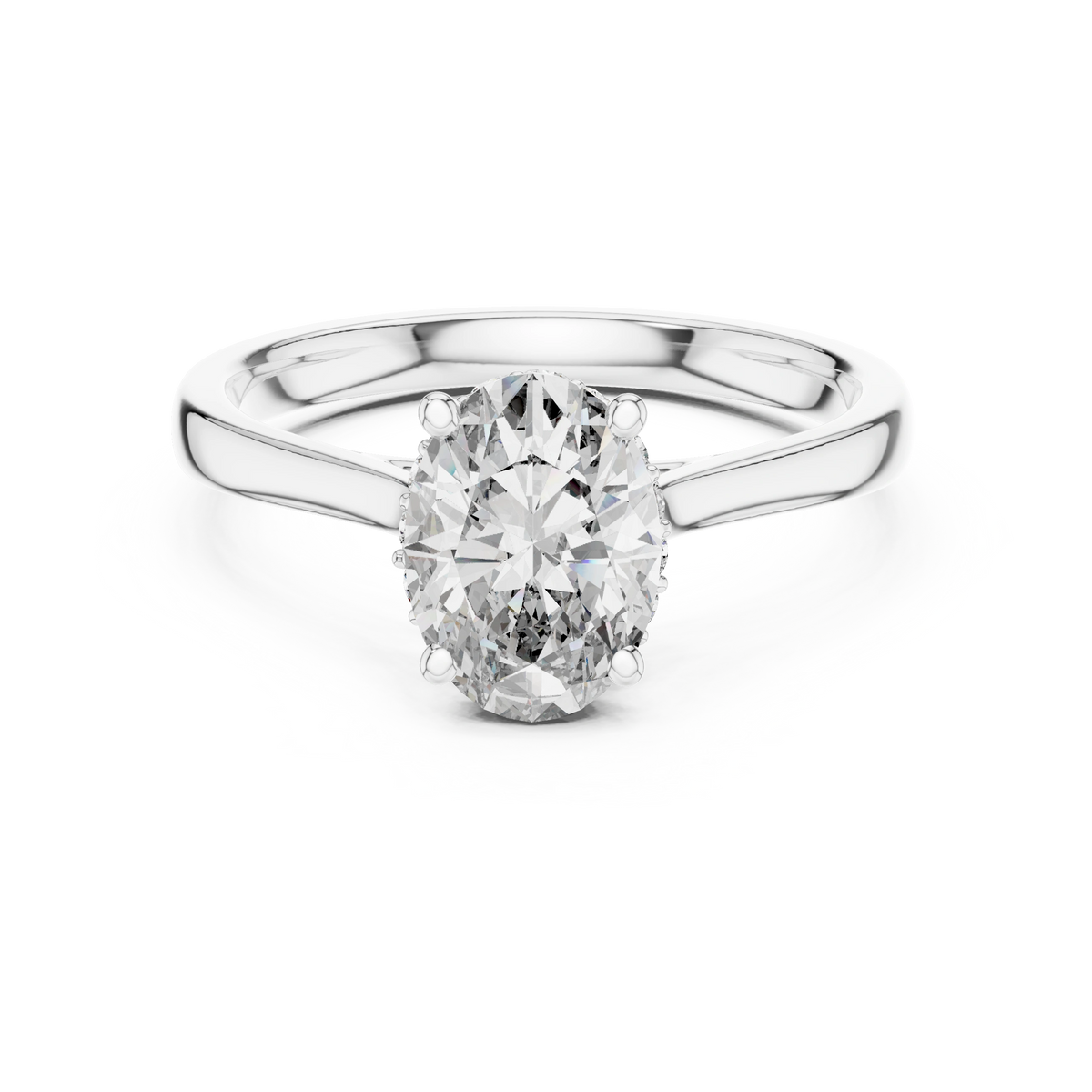 Gold 2Ct Solitaire Classic Oval Lab Grown Diamond Faylen Ring