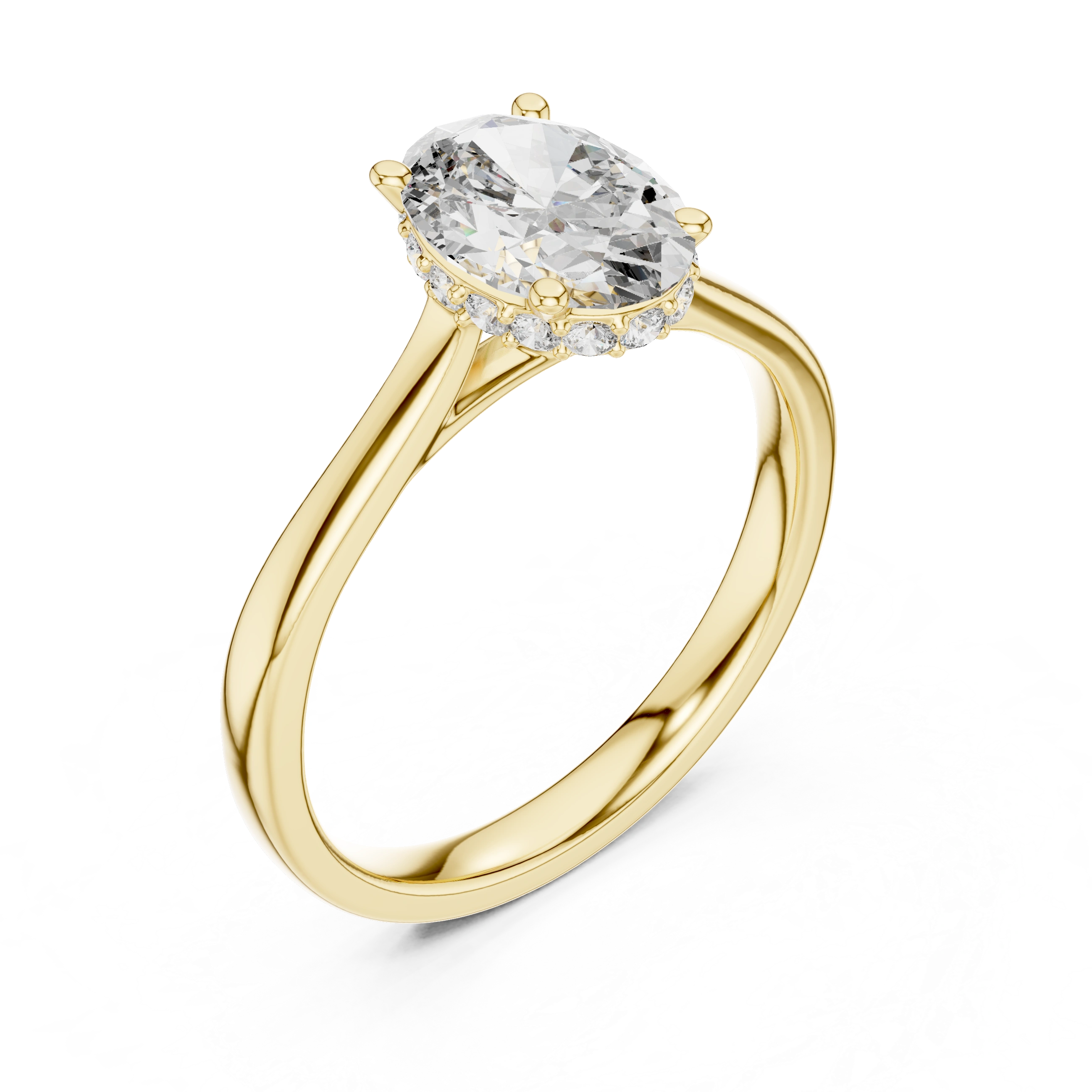 Gold 2Ct Solitaire Classic Oval Lab Grown Diamond Faylen Ring