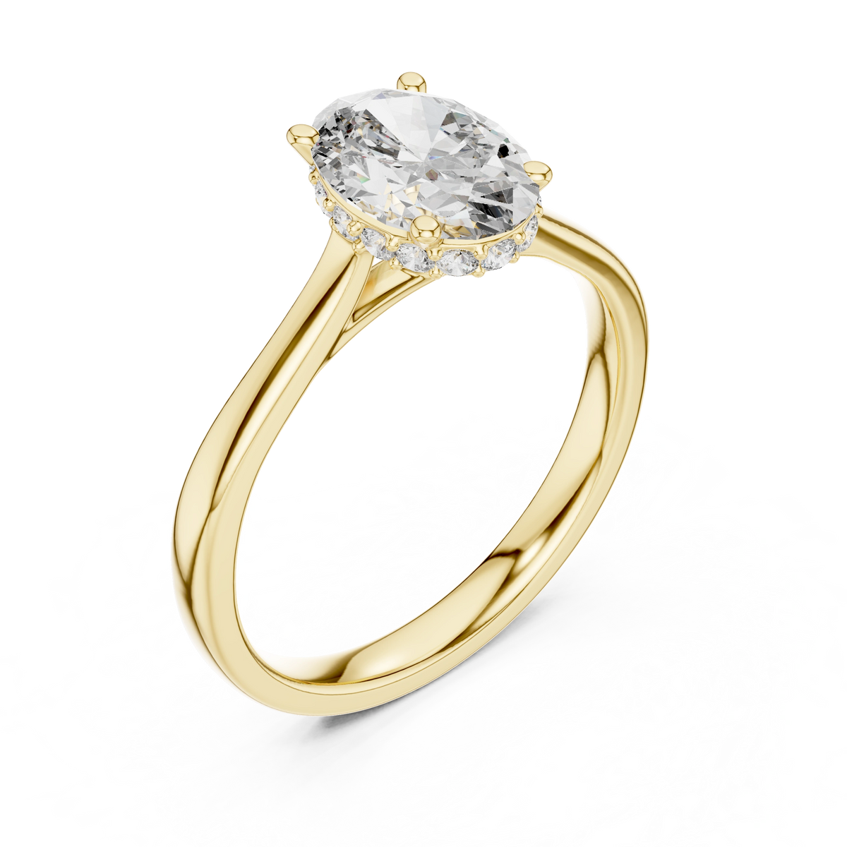 Gold 2Ct Solitaire Classic Oval Lab Grown Diamond Faylen Ring