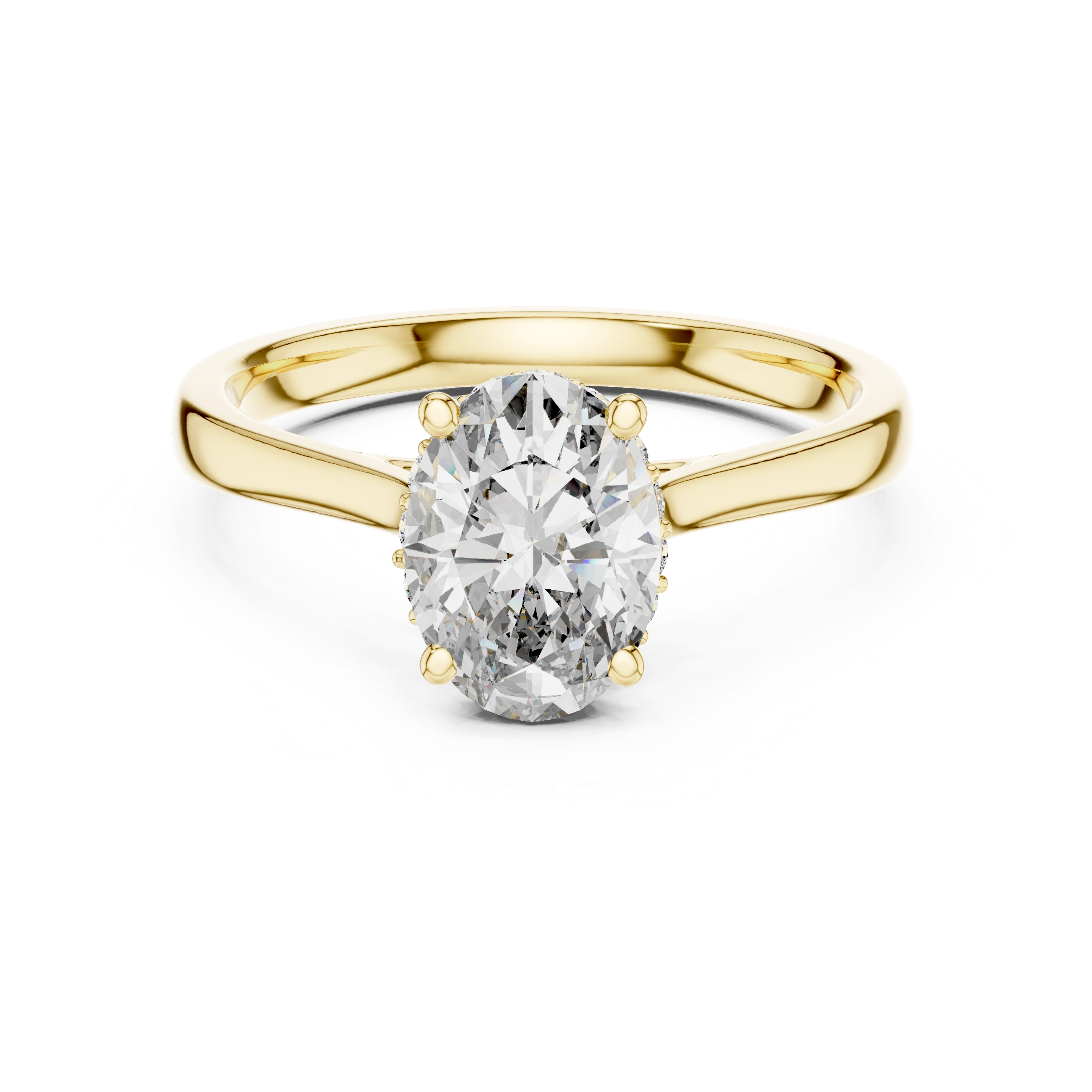 Gold 2Ct Solitaire Classic Oval Lab Grown Diamond Faylen Ring